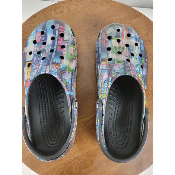 Crocs Cyber Nights Classic Clog Unisex Mens 9 Womens 11 Multicolor Japan City - Picture 8 of 12